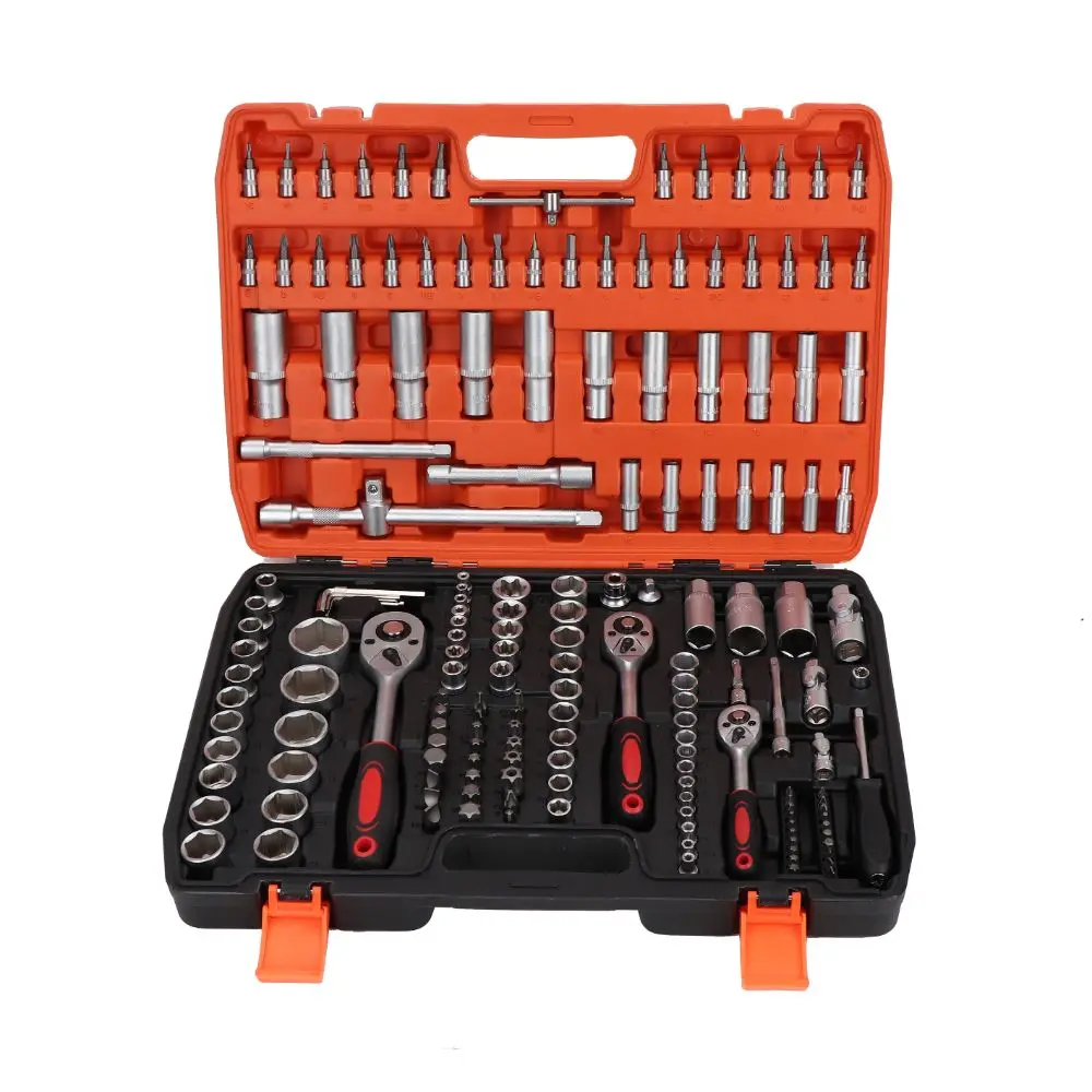 

172 шт. набор инструментов для ремонта автомобиля 1/2 3/8 1/4 трещотка ручные инструменты привод шестигранник 172 шт. набор гаечных ключей