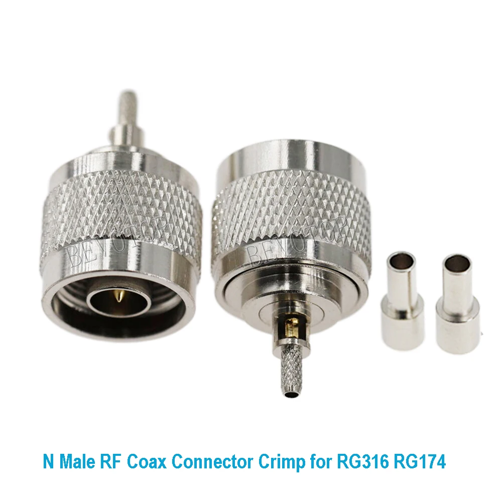 1PCS N Type Male Pulg RF Coax Connector 50-1.5 Crimp for RG174 RG316 Cable High Quality 50 Ohm