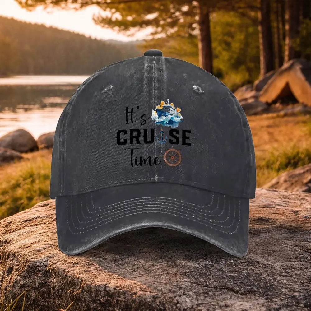 1pcs Unisex Duckbill Baseball Cap with Cruise Ship Print & 