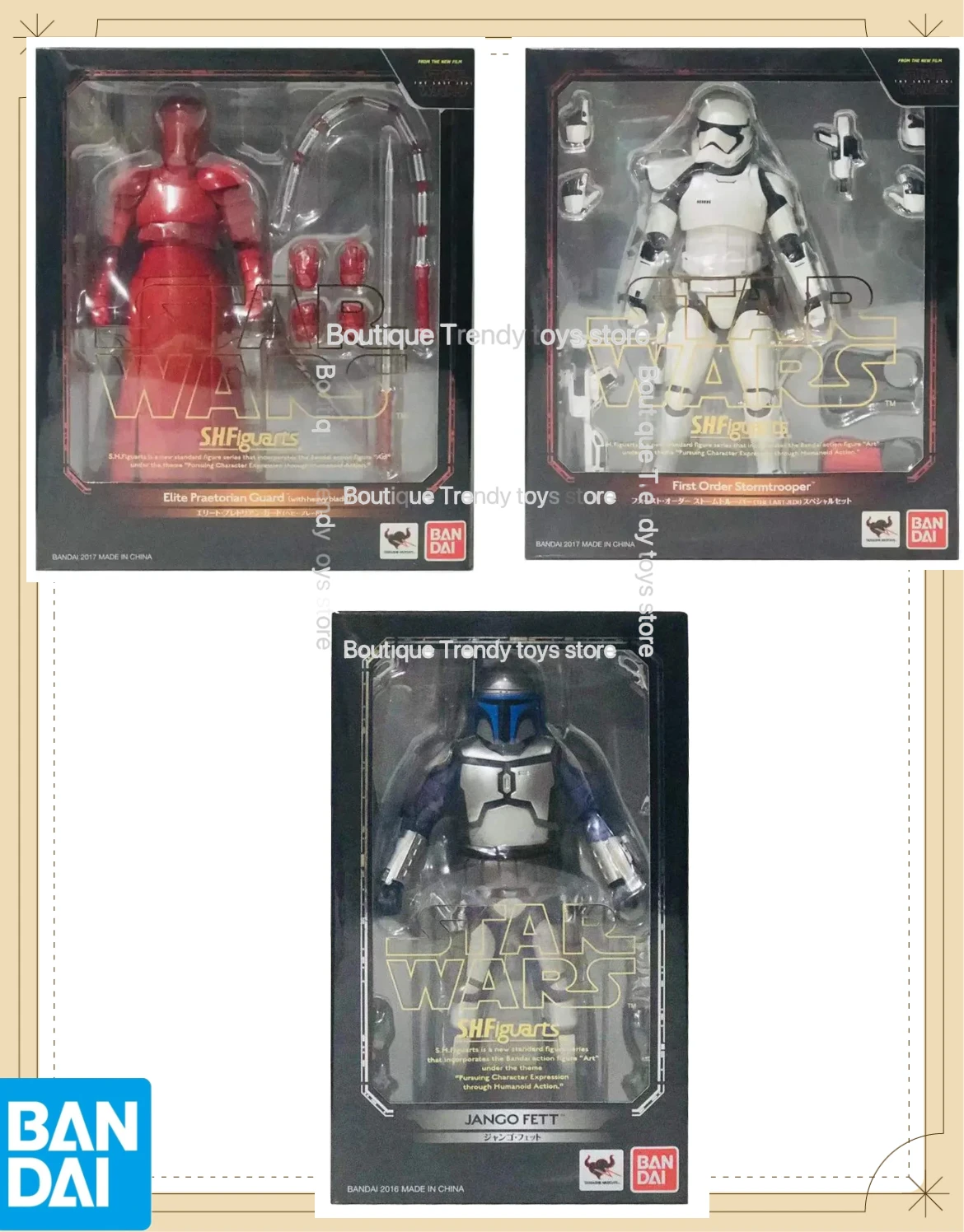 

В наличии: Коллекционные фигурки Bandai SHF Star Wars - Красный джедайский воин, Белые стражи, Рей. Для хобби и коллекционирования.