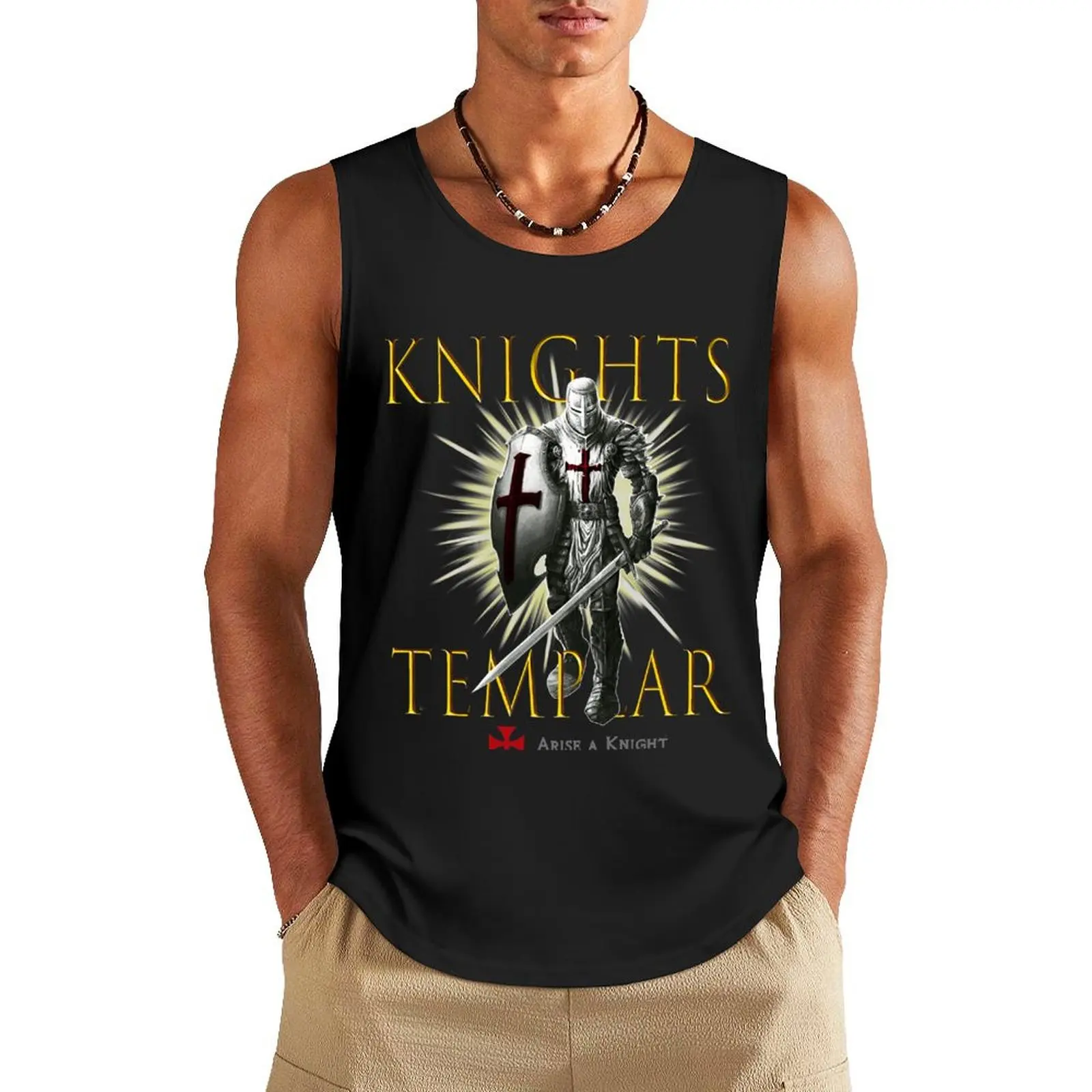 

Knights Templar Christian Warrior Knight With The Faith Of The Lord Our God T Shirts Tank Top Men's tops ssssssssssssssss