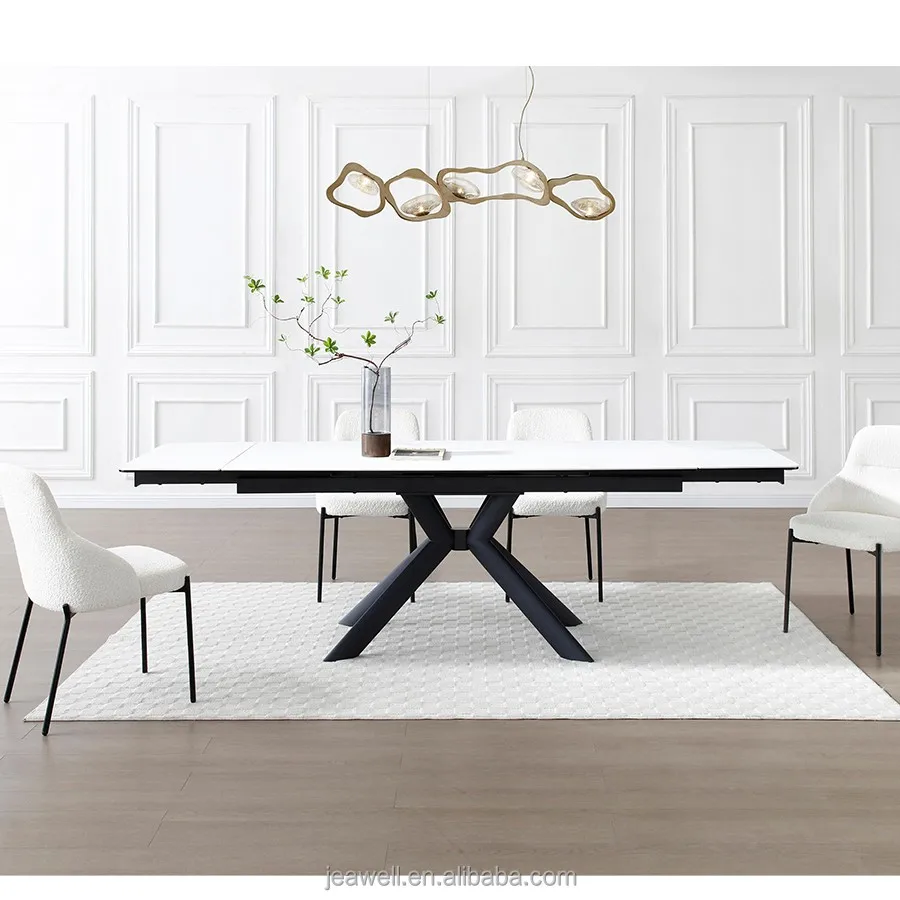 

Europe Market Style Extending Dining Table Import Ceramic Marble Top Dining Table Set China Table Manufacturer With Good Price