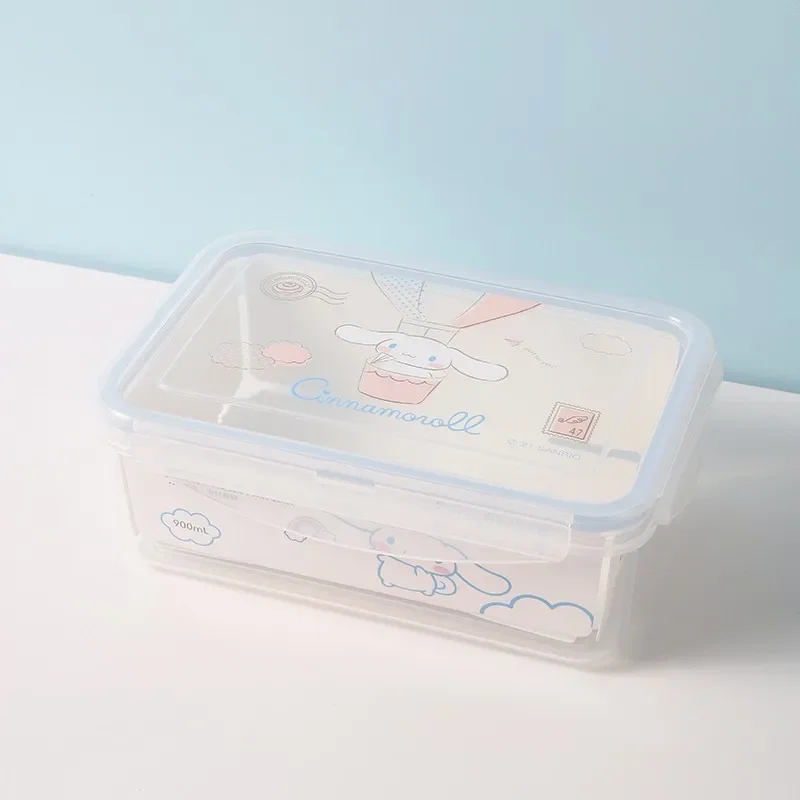 300/900ML Saniro Kuromi Cinnamoroll Lunch Box Student Cartoon Eco-friendly Bento Box Portable Tableware Food Storage Container