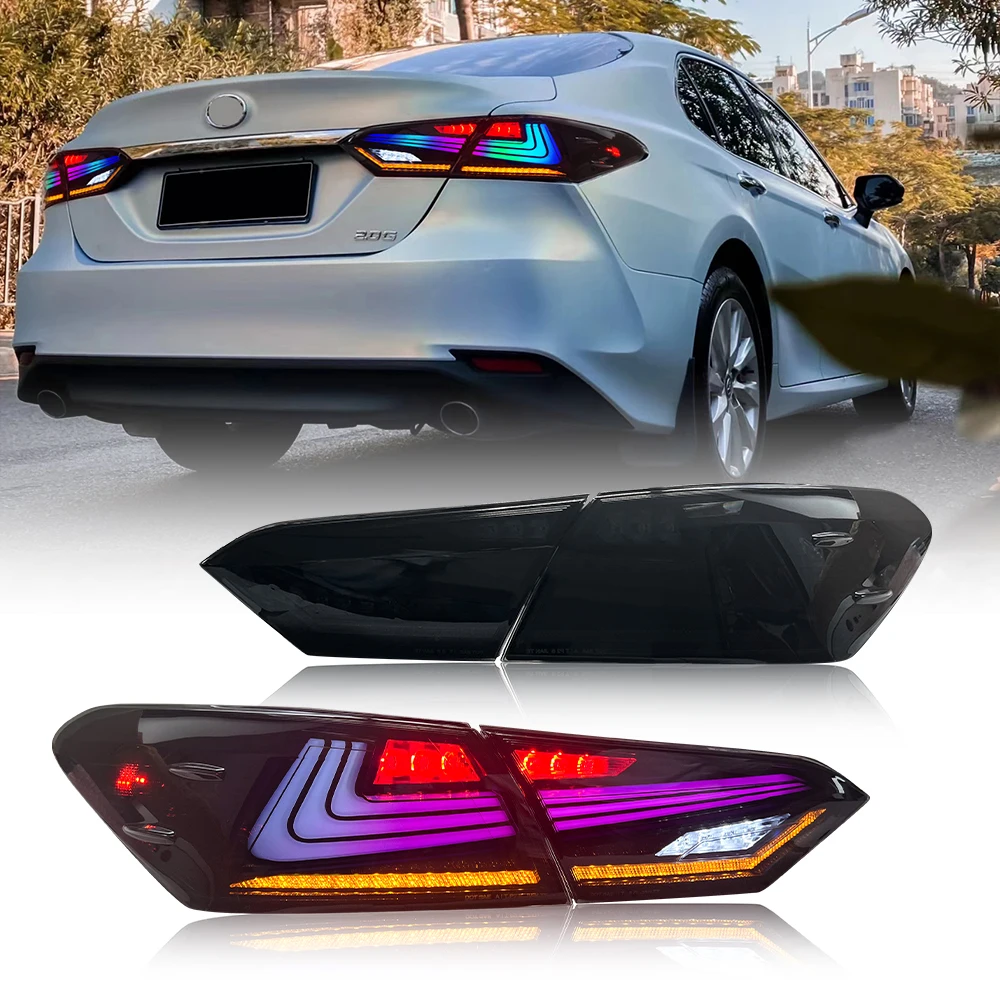 RGB Tail Lights For Toyota Camry 2018-2021 LED Tail Lamps Auto Accessorie Start-up Animation Sequential Breathing Turn Signal