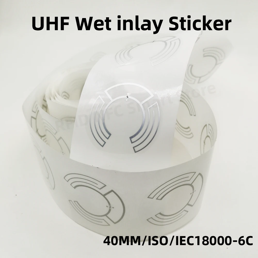 Étiquettes RFID UHF longue portée, incrustation de support autocollant 860-960mhz Alien HEC EPC Global Gen2 ISO18000-6C 40MM Étiquette RFID 10 pièces