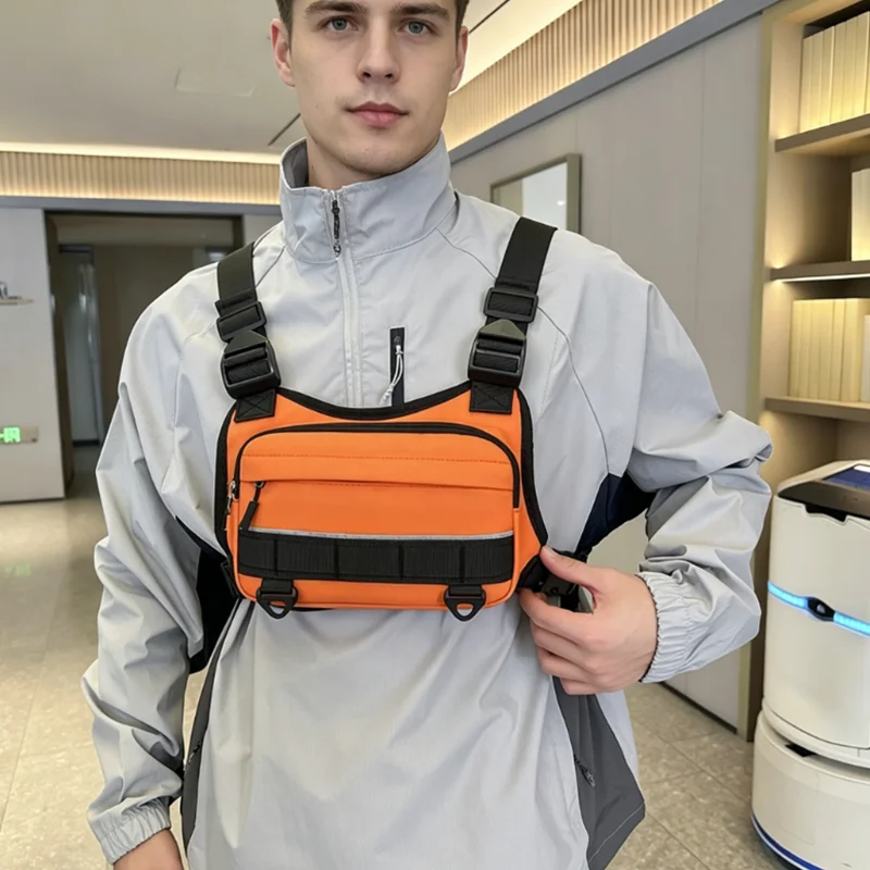 Front Chest Bag Camping Vest Backpack for Men Women Running Tactical Pack Sports Outdoor Cycling Running Fishing Travel Rig Bags