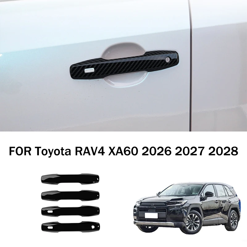 

Автомобильные аксессуары, подходят для Toyota RAV4 XA60 2026 2027 2028, хромированная черная полоса из АБС-пластика, дверная ручка с защитной крышкой