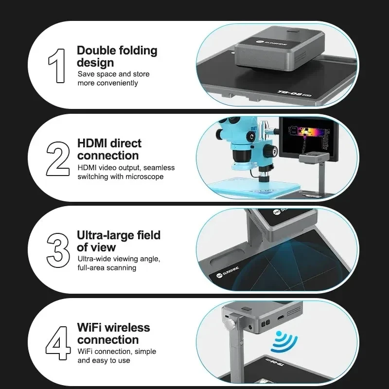 SUNSHINE TB-08 Pro Dual Light Direct Connection Rapid Diagnosis Camera Infrared PCB BGA Motherboard Maintenance Thermal Imaging