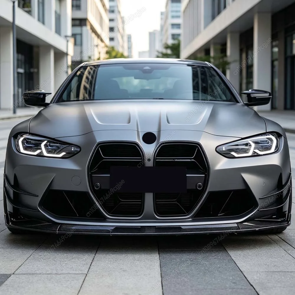 CS Style For BMW M3 G80 G81 M4 G82 G83 2021 To 2026 Car Front Bumper Grilles Gloss Black Hood Grill With ACC Body Kit ABS Tuning
