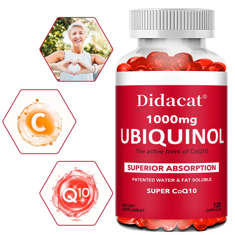Ubiquinol CoQ10 1000mg Softgels, Active Form, Superior Absorption, Heart, Energy, Antioxidant, Cardiovascular & Skin Support