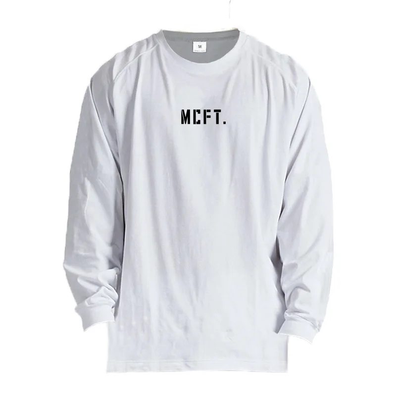 Men's Breathable Loose Long Sleeves Oversized Fitness Comfortable Gym Training Bodybuilding Cotton T-shirt Sport Muscle Shirt image 5