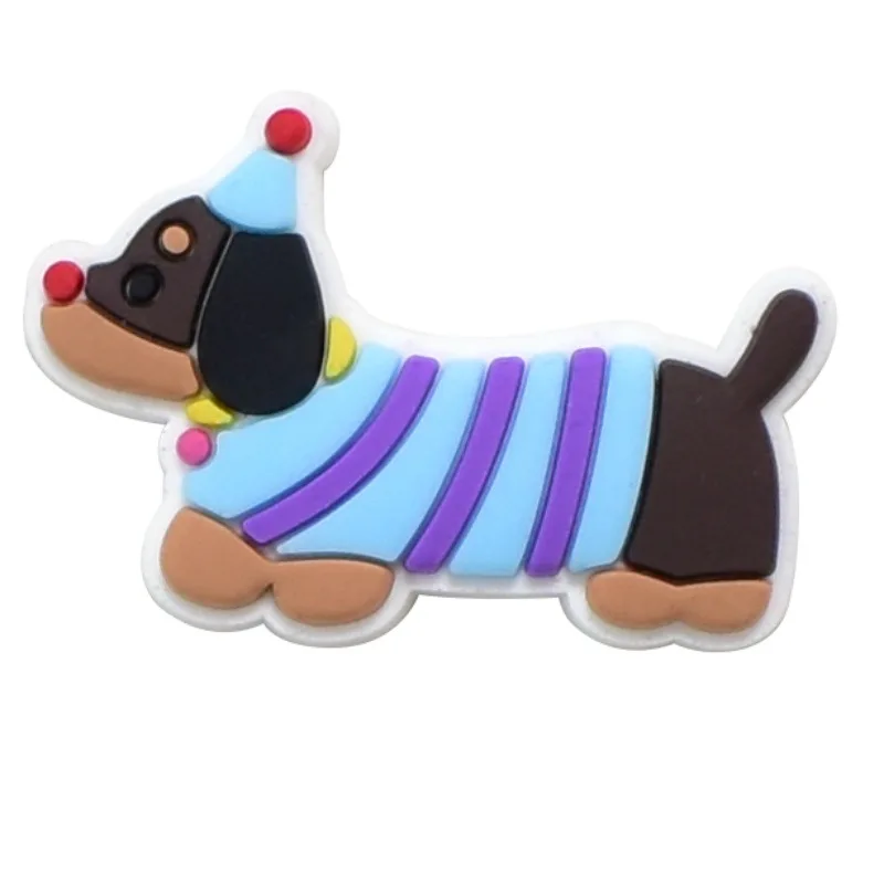Picture 6: Popular Pastel Cartoon Dachshund PVC Shoe Charms Fashion Easy Install Removable DIY Decor Ornaments For Clogs Best Holiday Gift