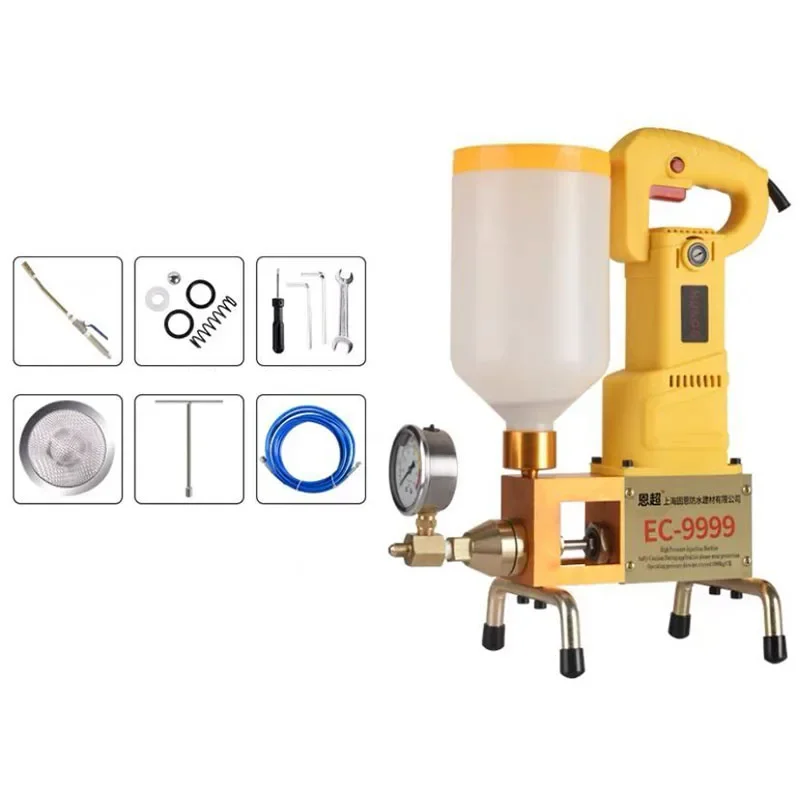 EC9999 High Pressure Waterproof Grouting Machine 1100W Injection Pump Epoxy/Polyurethane Foam Grouting Liquid Leakage ToolS