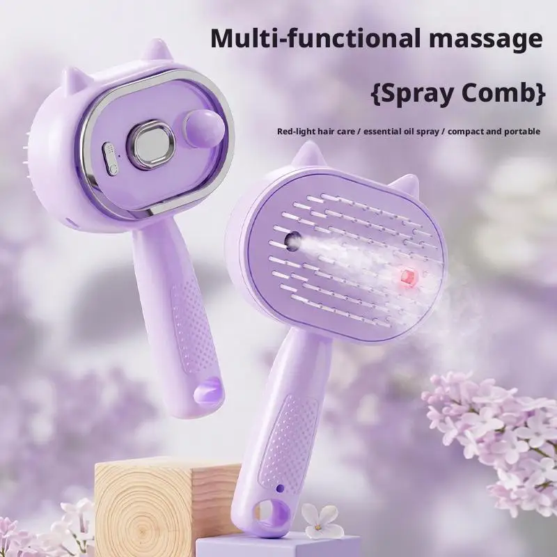 Electric Spray Air Cushions Massage Comb Essential Oil Atomizing Spray for Deep Nourishment Red Light Promote Absorption Comb