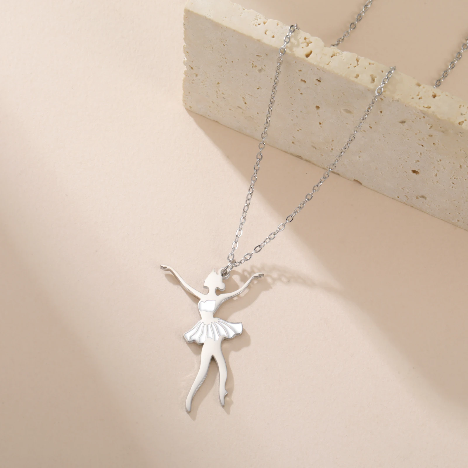 COOLTIME Gymnastik Anhänger Halskette für Frauen Edelstahl Mode Sport Ballett Tänzerin Halskette Turnerin Schmuck Neue – Detail 29