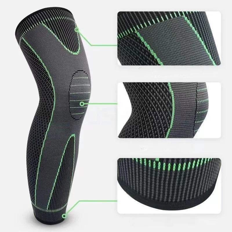 

1pair Compression Knee Pads Support Lengthen Stripe Sport Sleeve Arthritis Joint Pain Protector Elastic Kneepad Brace Volleyball