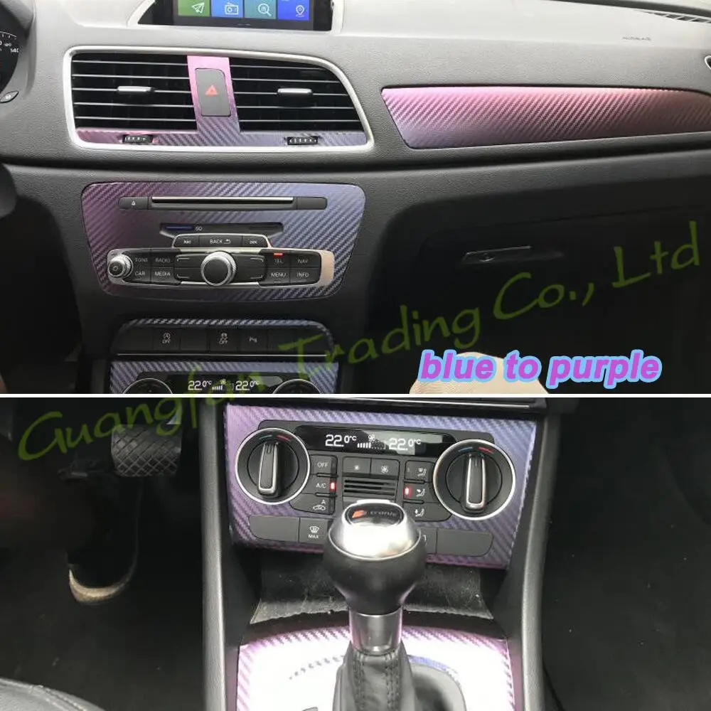 

3D/5D Carbon Fiber Car Interior Cover Center Console Color Sticker Decals Products Parts Accessories For Audi Q3 2013-2020