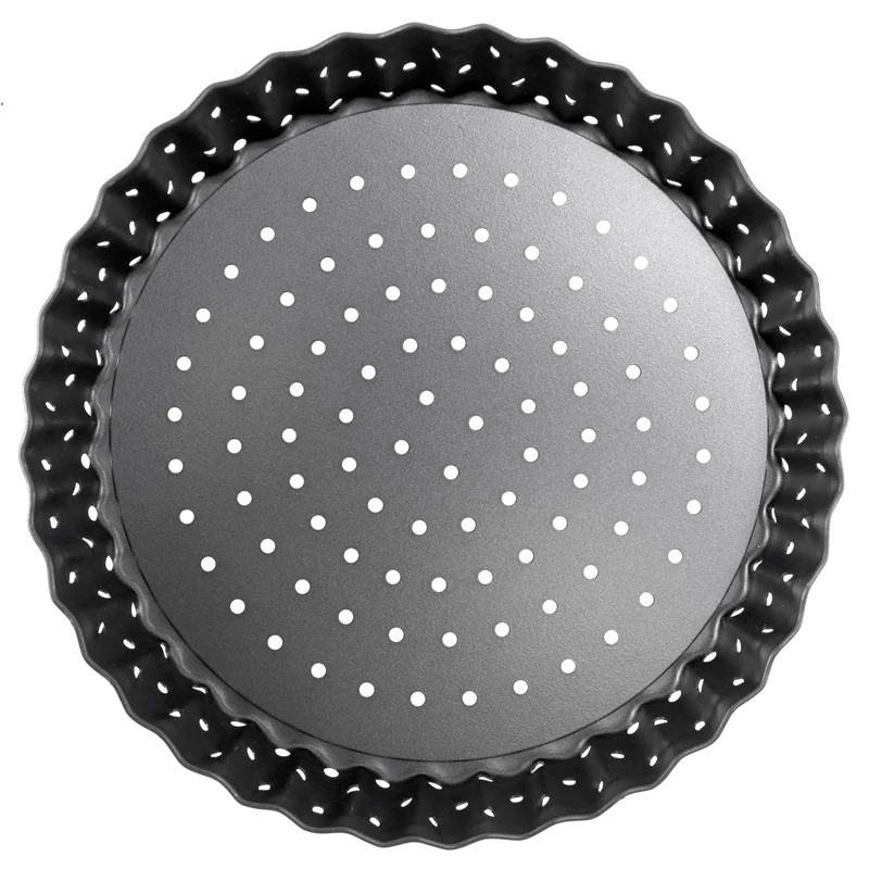 4 Pack Quiche Tart Pan,5 Inch Round Perforated Pizza Baking Tray Non-Stick Tart Tin With Holes For Cakes,Pies,Quiches