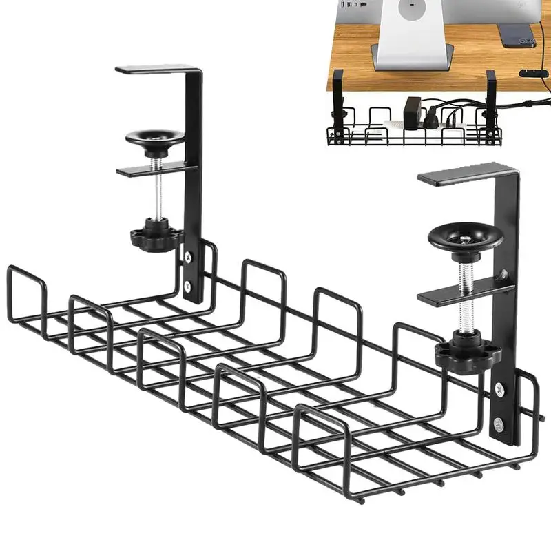 

Retractable Under Desk Cable Management Tray Wire Cord Power Strip Organizer Under Desk Wire Management Metal Home Storage Rack