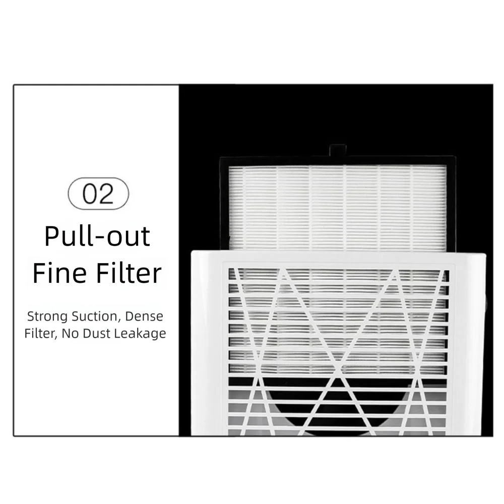 80Wネイルダストコレクター低騒音取り外し可能なフィルタースクリーンネイルダスト掃除機スピード ​ ​ 調整可能なタービンブラシレス