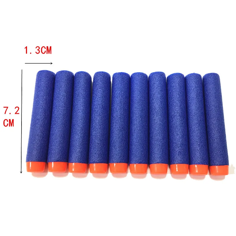 200 pçs recarga dardos para nerf balas macio buraco oco cabeça 7.2cm recarga dardos arma de brinquedo balas blasters crianças armas acessórios