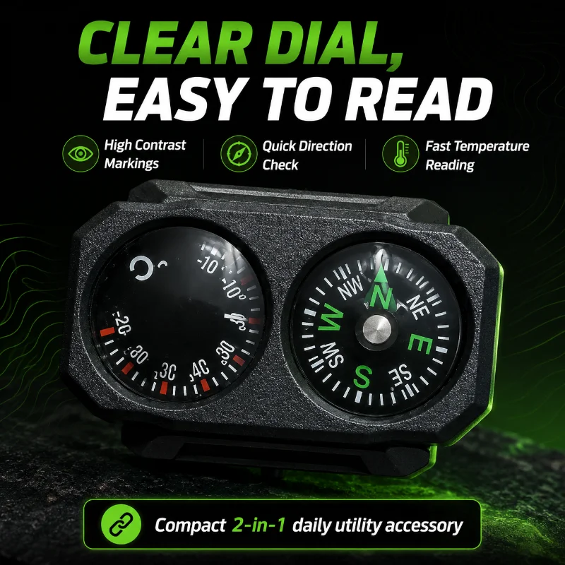 Universal 20‑22MM Rail Mount Nylon Compass Thermometer Toy Model Decoration with Hex Key