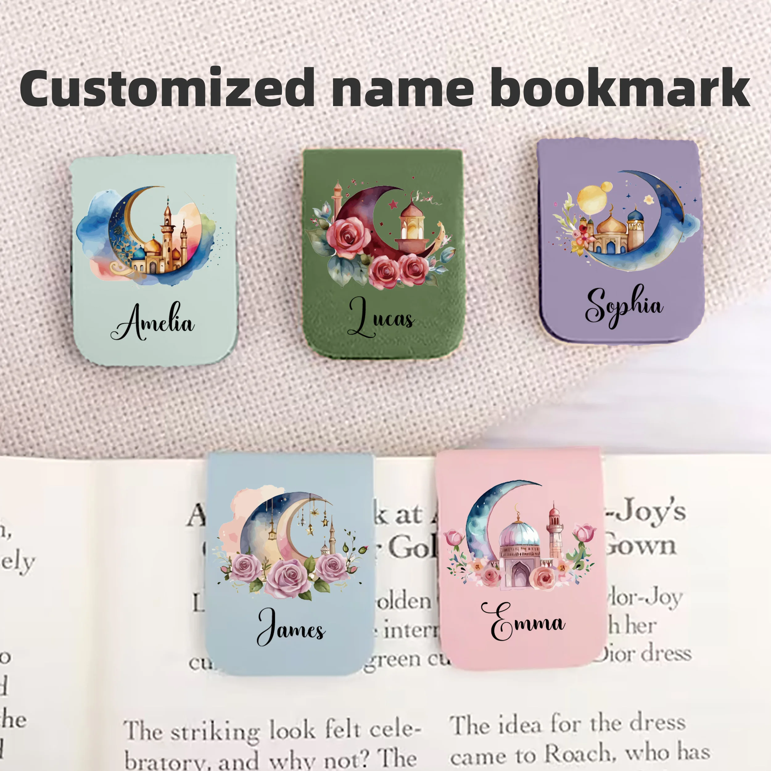Marque-page avec nom avec château coloré, marque-page de château coloré en cuir personnalisé, marque-page magnétique personnalisé, anniversaire pour amoureux des livres, 1 pièce
