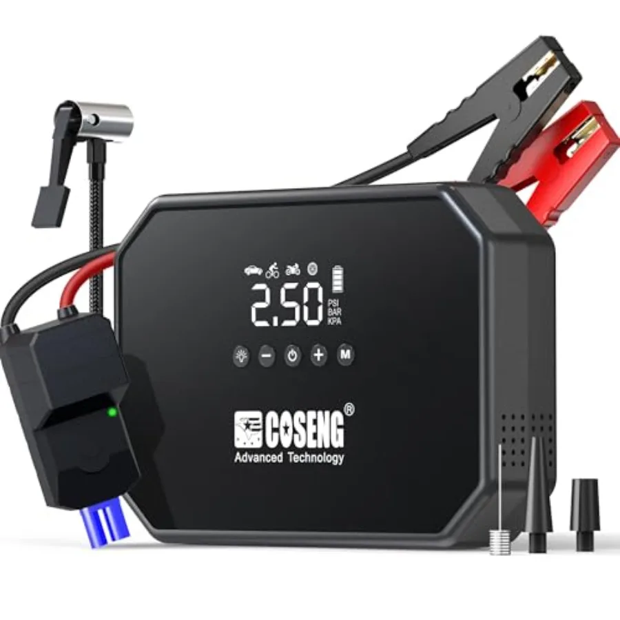 J22 3500A المحمولة الانتقال كاتب مع ضاغط الهواء 150PSI منفاخ الإطارات لتعزيز بطارية السيارة في حالات الطوارئ متوافق مع #1