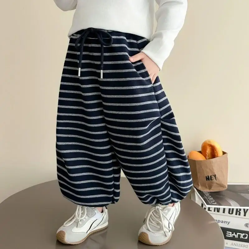 2025 جديد مخطط فضفاض الطفل فانوس السراويل للجنسين الشتاء الفتيات الخريف الأطفال السراويل الصحية ، الفتيات السراويل ، السراويل ، السراويل ،