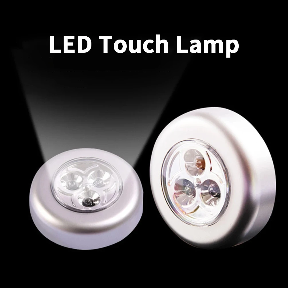 

6PCS 3 LED Lights Touch Control Night Light Staircase Mini Wireless Night Light Battery Powered Kitchen Cabinet Closet Lights