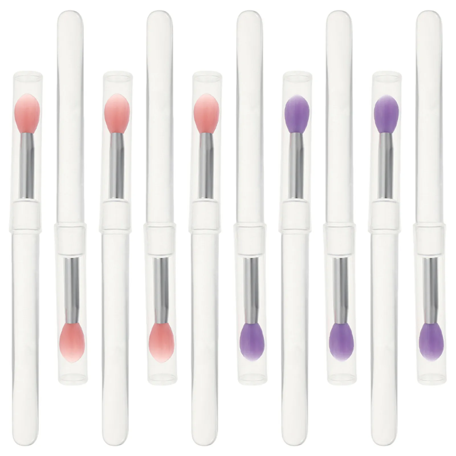 10Pcs Silicone Lip Balm Applicators Transparent Protective Cap Soft Round Tip Lipstick Brushes Reusable Makeup Tools