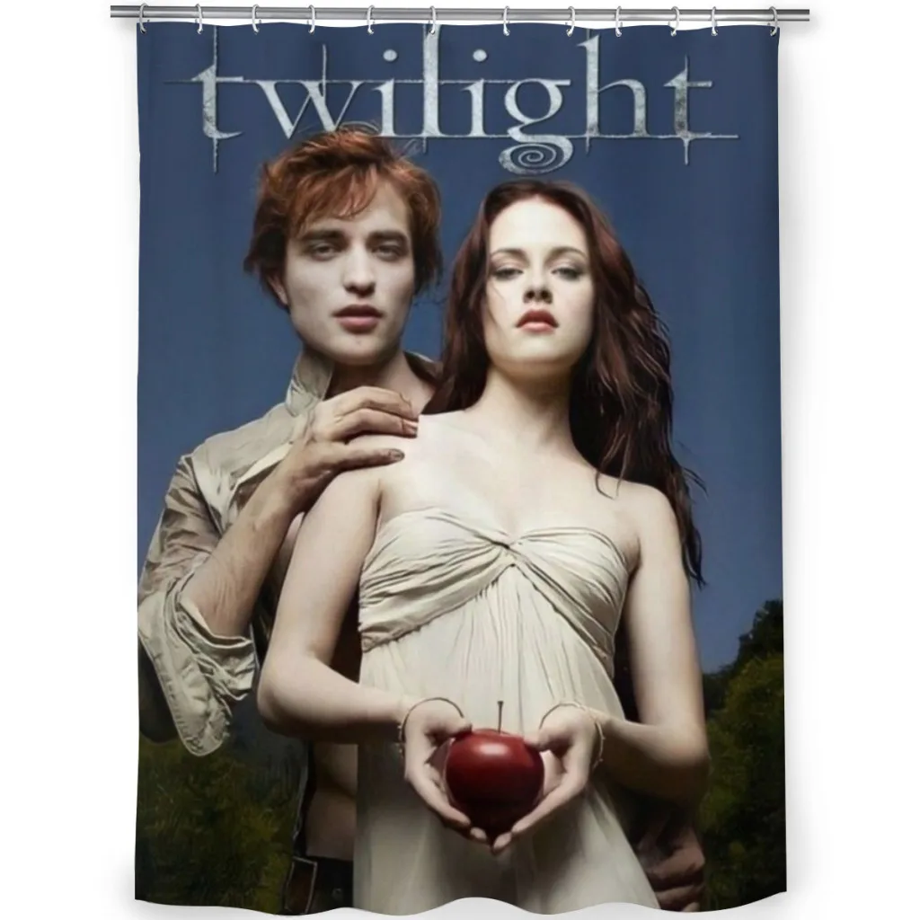 Twilight Edward Bella Retro Kraft Paper Prints Shower Curtain for Bathroom  Aesthetic Room Decoration