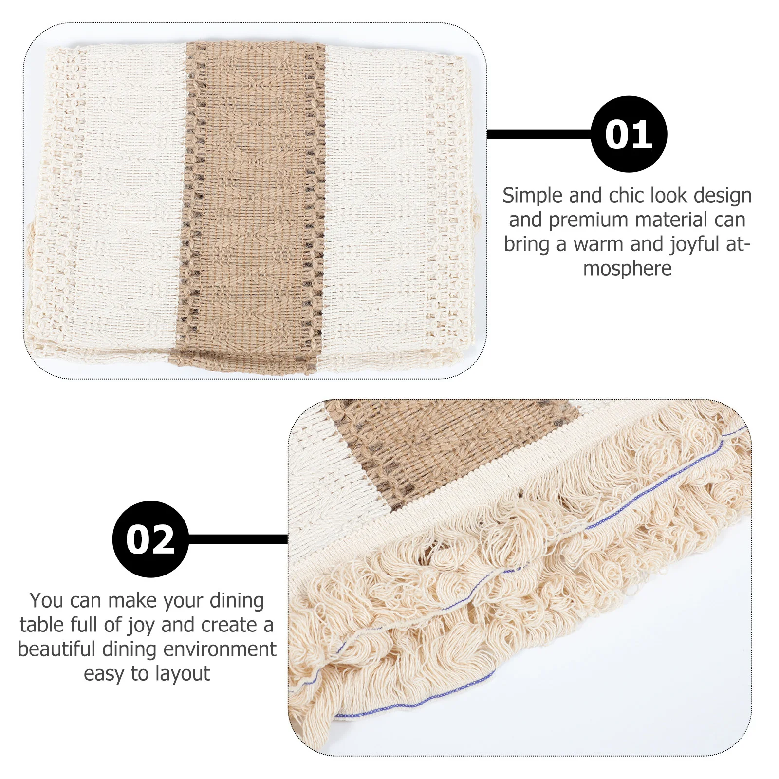 

1Pcs Cotton Linen Tassel Table Runner Elegant Decorative Tablecloth for Dining Room Kitchen Festivals Home Decoration Stylish