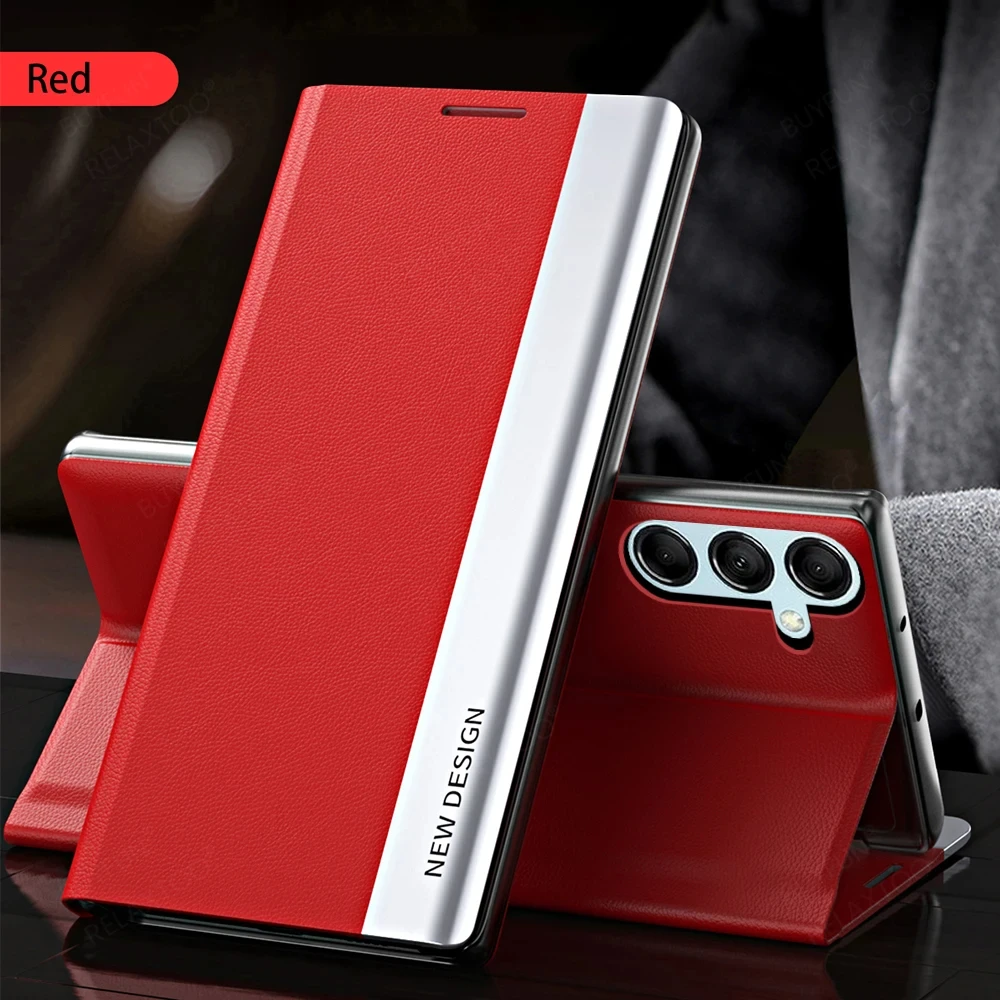 

Магнитный чехол с покрытием для Samsung A55 5G A56 A36 A26 A16 A15 A35 A25 A54 A14 A34 A53 A33 A13 A52S Кожаный чехол-книжка с подставкой для телефона