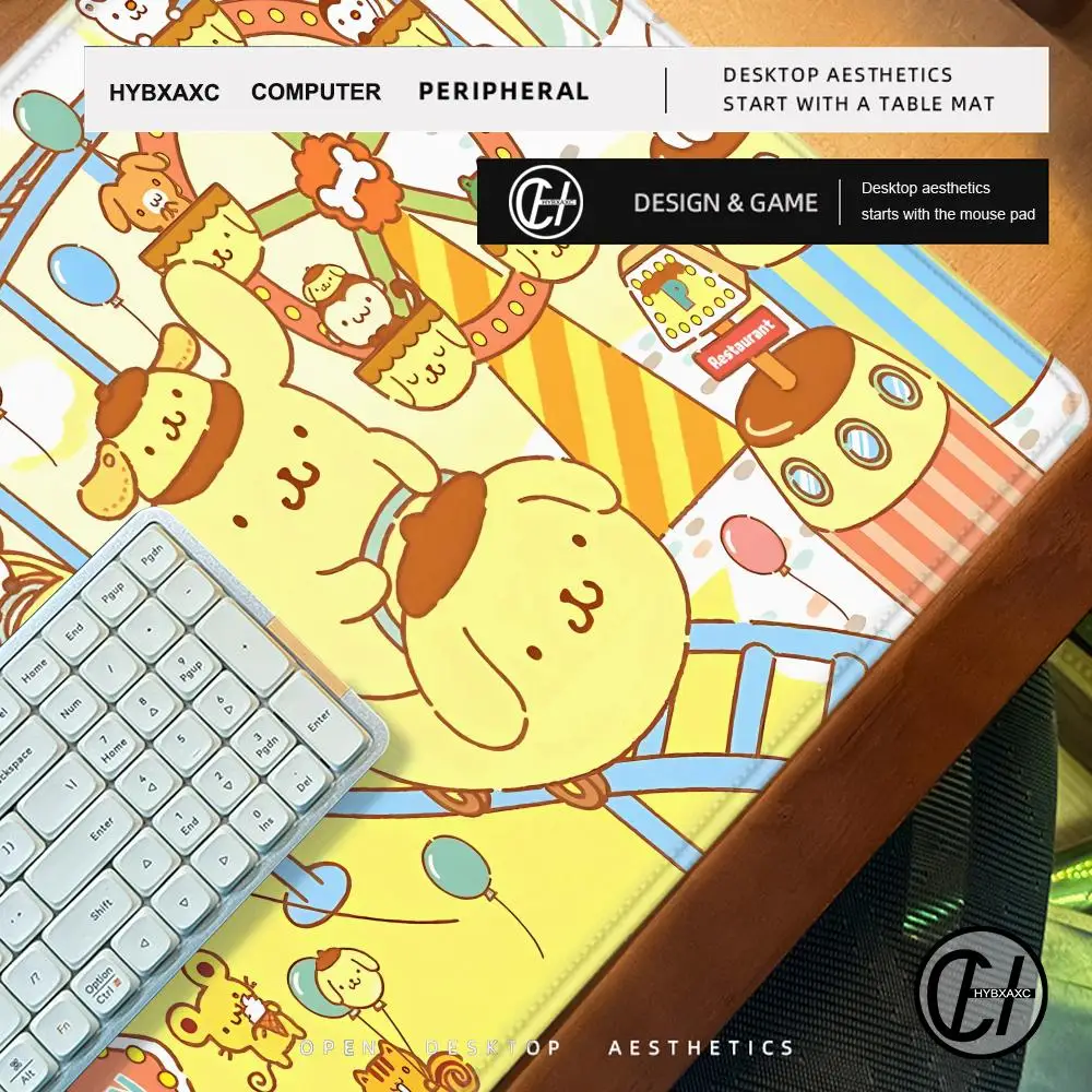 Sanrio Pompom Purin Mousepad HD Printing Computer Gamers Locking Edge Non-slip Mouse Pad XXL90x40cm Keyboard PC Desk Pad