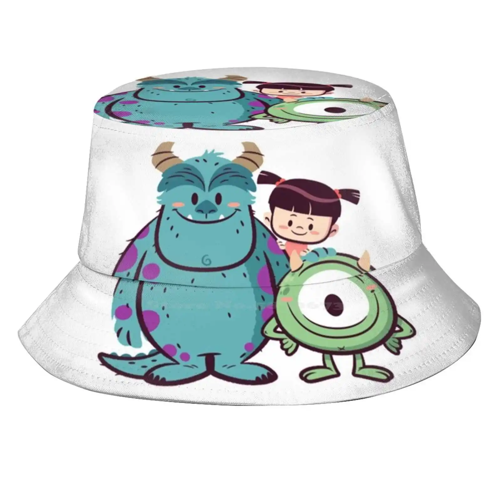 Monster Mates Sun Cap Fisherman Hat Bucket Hats Sully Boo Meme Funny Sulley Movie Kids Cute Green Animation Sullivan Scare
