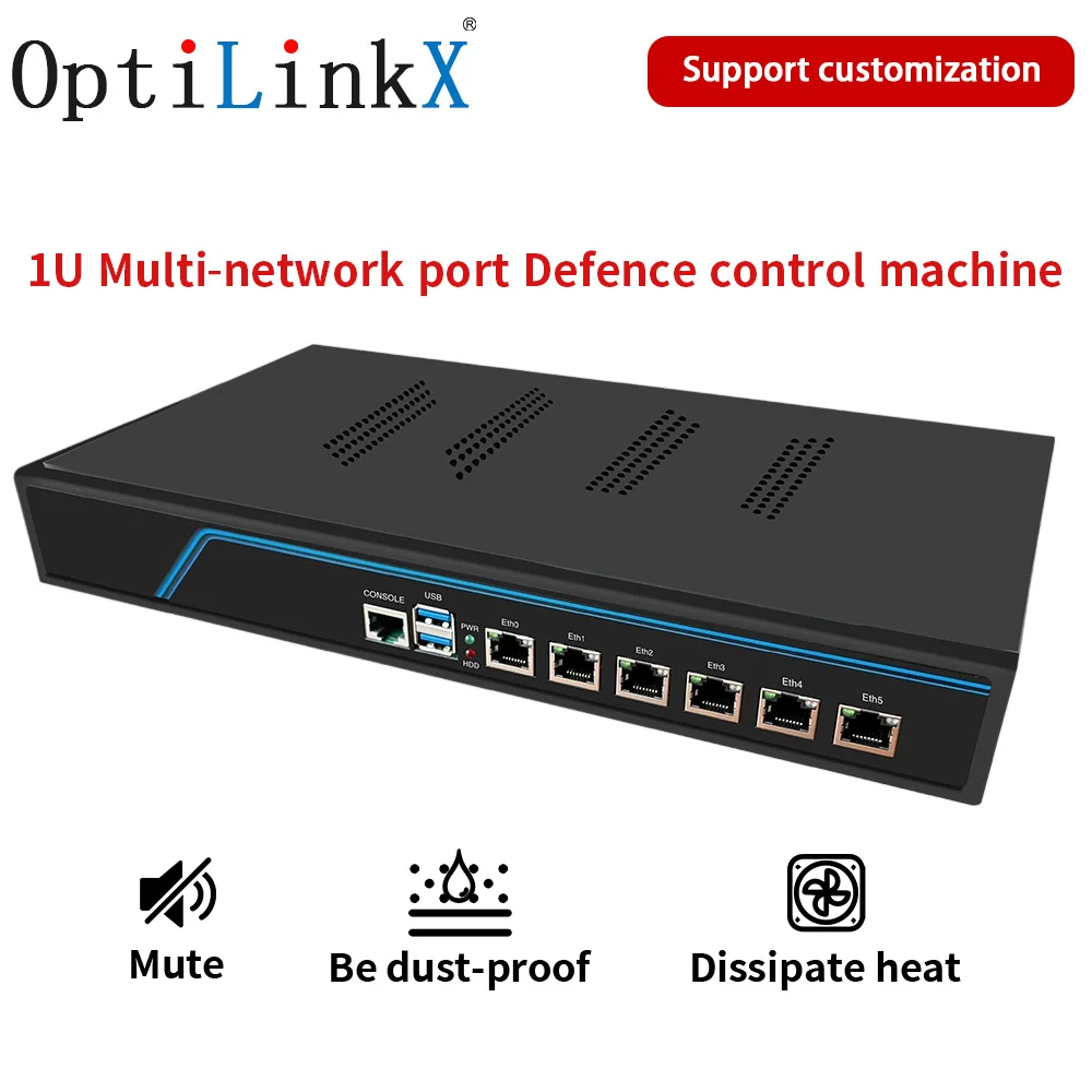 

OptiLinkX i5-3320M Lightning Protection 12th Generation 2.5G Soft Routeing i7-3632QM Multi-port Intelligent Flow Control MiniPC