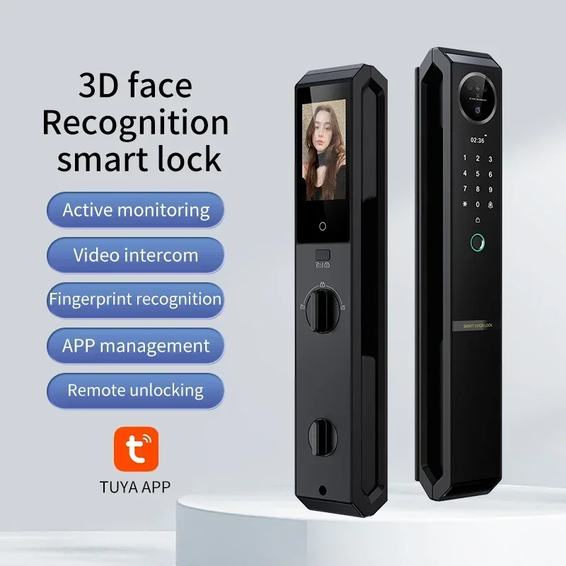 Enrique  Wifi App Intercom 3D Face Recognition Camera Digital Fingerprint Key Security Electric Door Lock