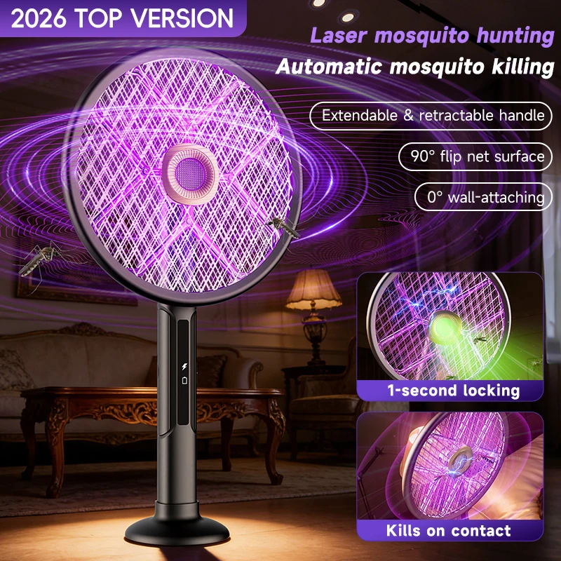 Lenovo 2 in 1 Electric Swatter Rechargeable Mosquito Killer Lamp Rotatable Foldable Telescopic USB Bug Zapper Indoor Outdoor