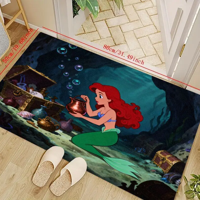 

1 шт. Disney Русалочка Ариэль напольный коврик, коврик принцессы из мультфильма подводные приключения для детей, спальни, ванной комнаты, гостиной
