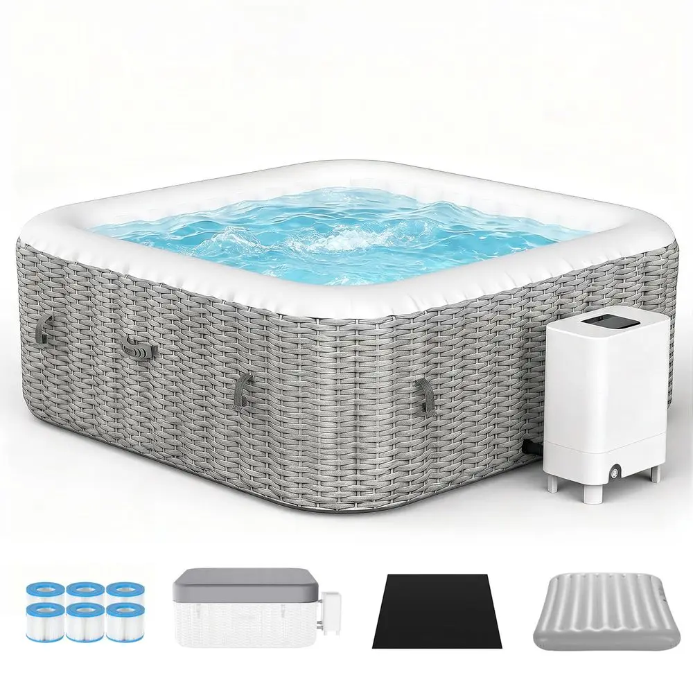 

Person Inflatable Hot Tub Portable Spa with 120 Air Jets amp Manual Control Panel, EnergyEfficient Thermal Cover, 71 x 24 Outdo