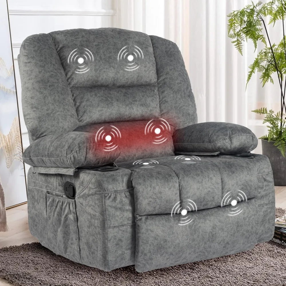 كرسي هزاز دوار مع حامل أكواب حرارية للتدليك، كراسي شراعية من القماش المحشو، كراسي هزازة يدوية #1