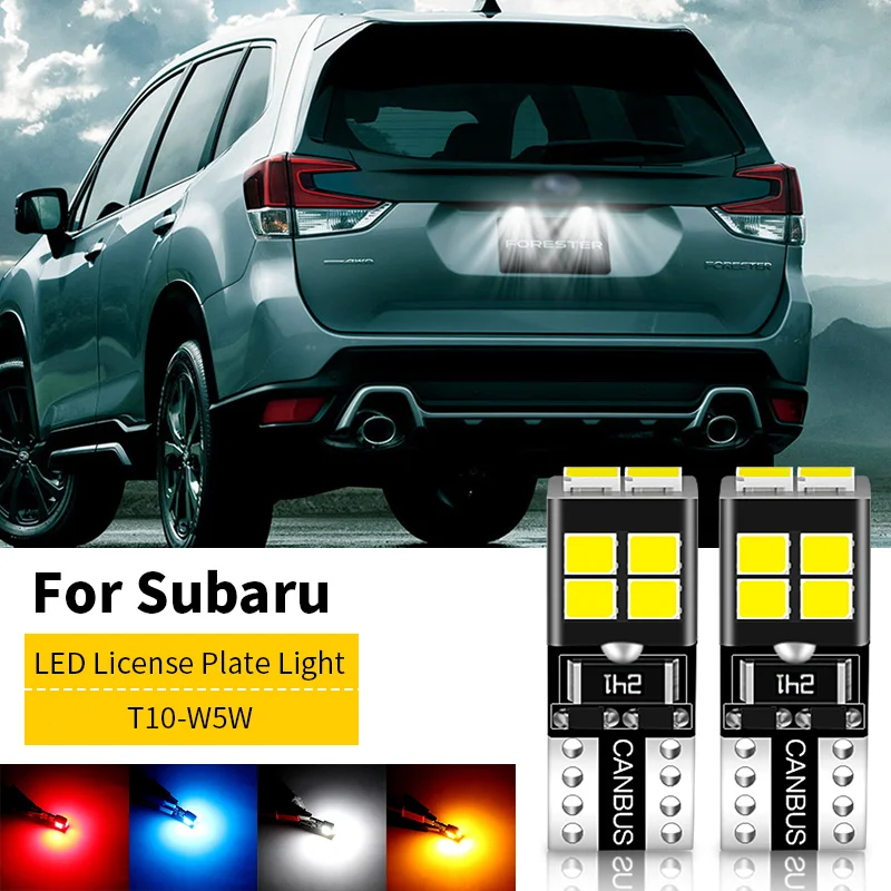 2pcs LED License Plate Light Bulb Lamp W5W T10 168 Canbus For Subaru BRZ Forester XV Tribeca Outback Legacy Impreza WRX Sti