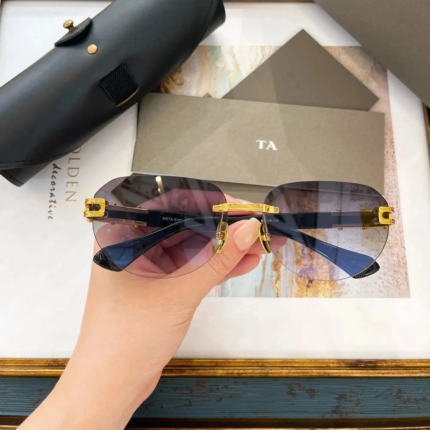 

Original Factory For DIYTA DT DTS152 With Brand Box Premium Acetate Frame Stylish UV400 Boundless Vintage Men Women Sunglasses