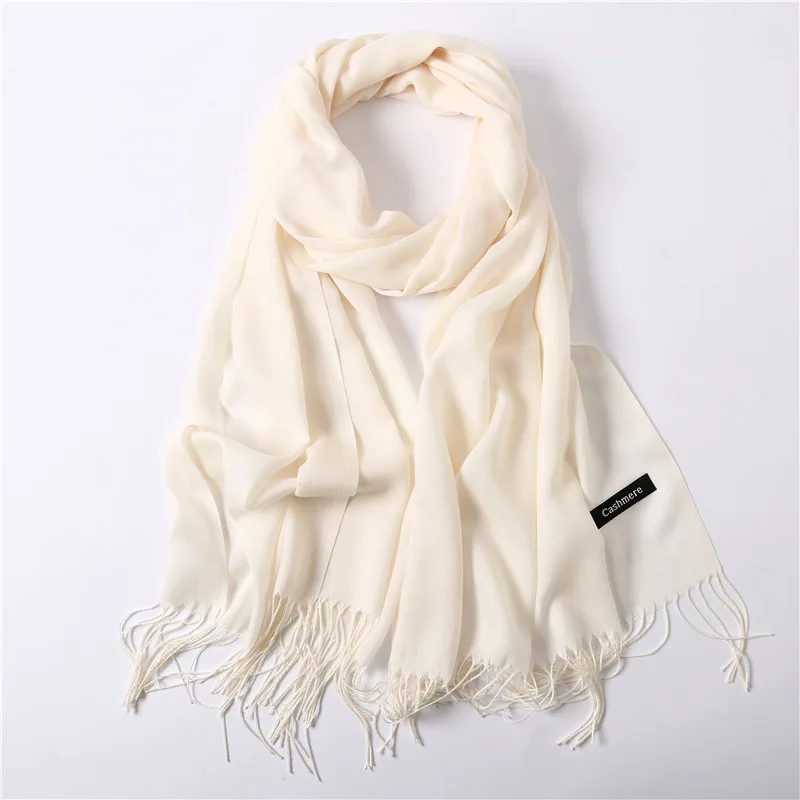 Fashion Solid Schal Frauen Kaschmir Weiche Winter Warme Schals Hijab Weibliche Lange Stirnband Schal Wraps Bandana Foulard 2022 Echarpe – Detail 6