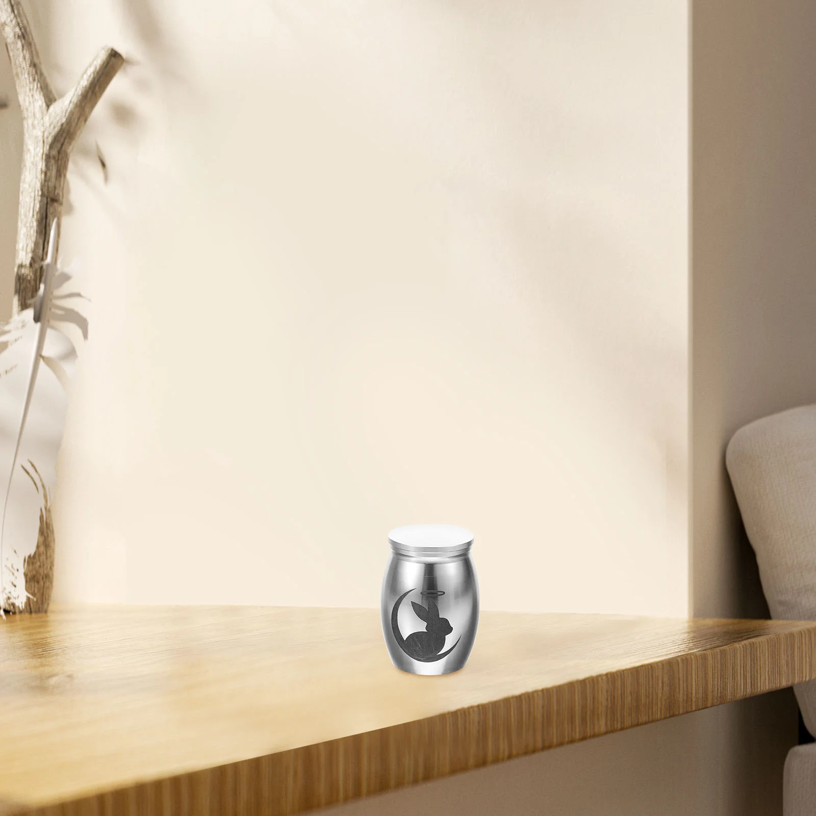 

Urn Stainless Steel Pet Memorial Small Animal Ashes Container Silver Sealed Lid Keepsake Cats Parrots Compact