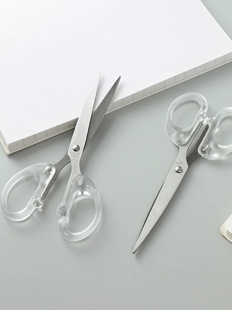 مقص منزلي شفاف مقص فني من الفولاذ المقاوم للصدأ خياط مصنوع يدويًا مقص مطبخ قرطاسية للطلاب #2