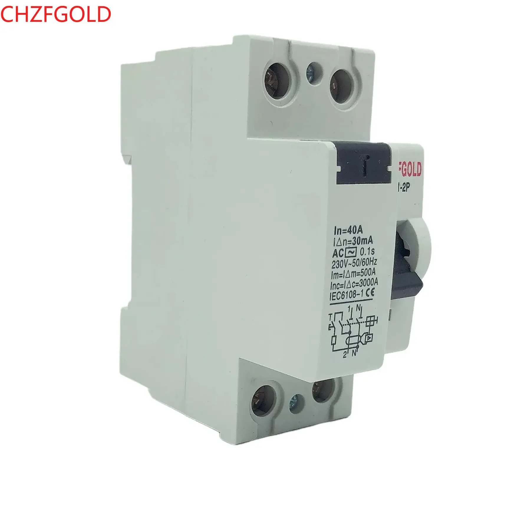 CHZFGOLD Ttype A Type AC Type B Earth Leakage Circuit Breakers RCCB RCD Din Rail DC EKL6-100B 2P 40A 63A 30mA 10KA