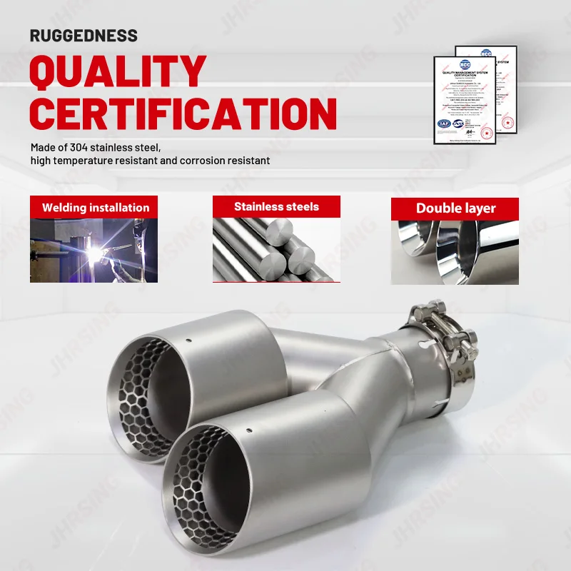 

1PC ER New style car accsesories Exhaust Tip Matte Stainless Double Outlet Muffler Tip Modify for GTI MK7 Golf7 Nozzle