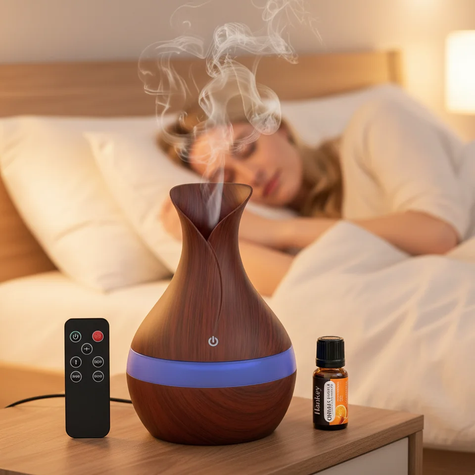 

300 мл увлажнитель для ароматерапии, тихий прохладный диффузор с прохладным туманом для дома, офиса, питание от USB, совместимость с эфирными маслами, стильный